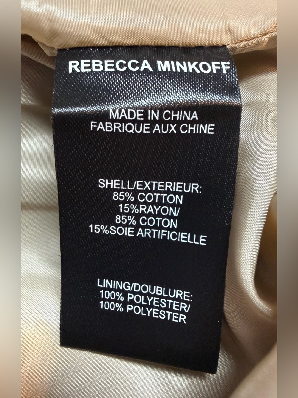 NWT Rebecca Minkoff collard snap cotton Beige Utility Jacket M - Picture 15 of 16